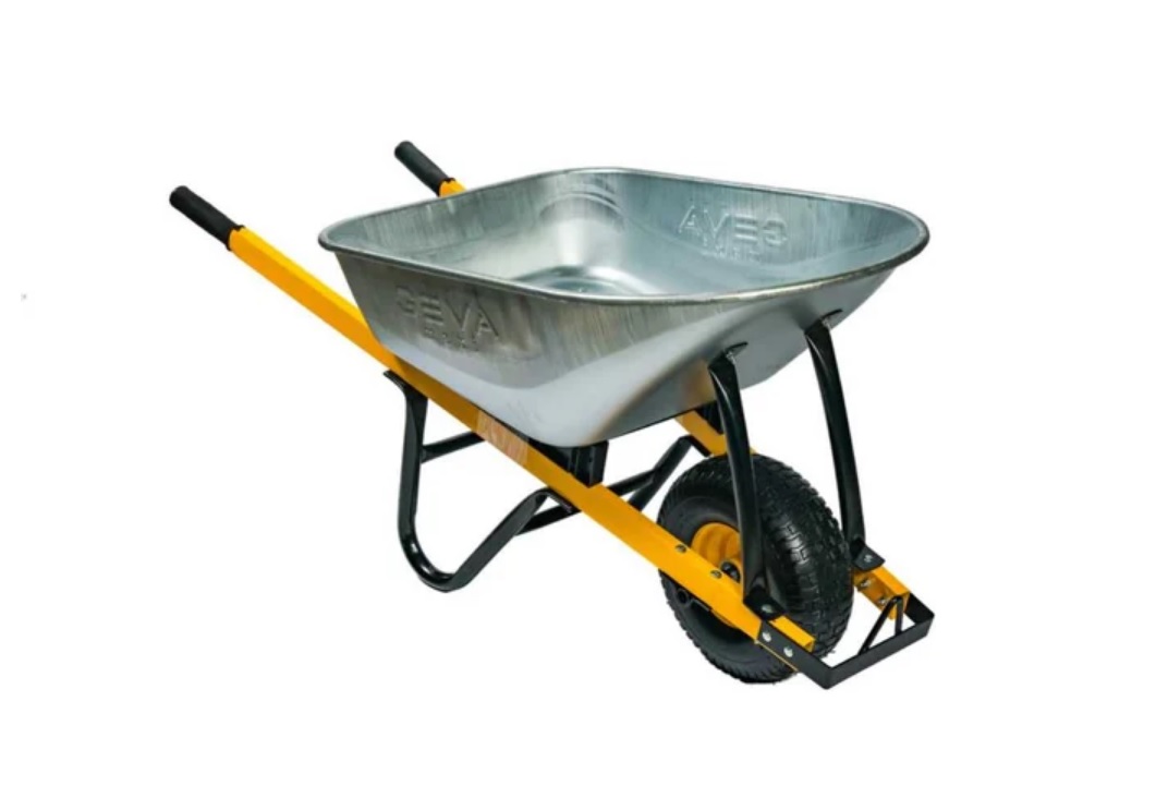 Тачка одноколесная GEVA MAXI 140л квадратная труба, колесо 15x6.00-6 F20mm/90мм