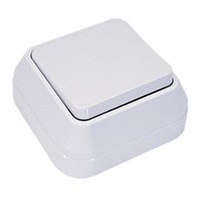 Выключатель одноклавишный наружный белый (45101)