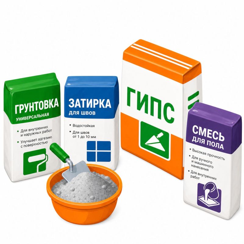 Сухие строительные смеси. Грунты.