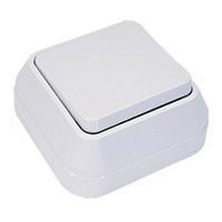 Выключатель одноклавишный наружный белый (45101)