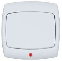 РОНДО Переключатель одноклавишный скрытый с индикацией 250В 6А белый РОНДО Переключатель одноклавишный скрытый с индикацией 250В 6А белый